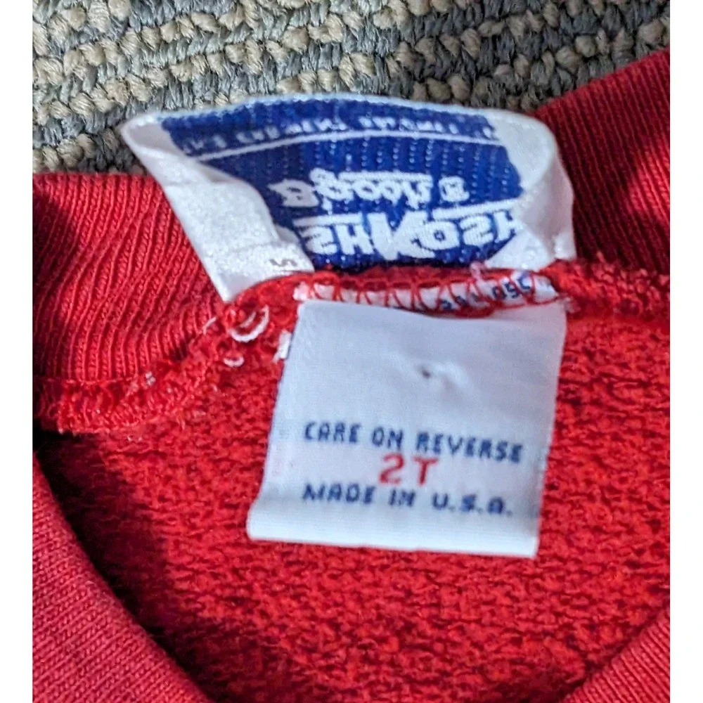Vtg Osh Kosh B'gosh Red Sweatshirt Bear Girls 2T‎ Shirt Embroidered Heart 1990's